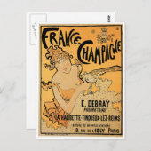 Frankrijk Champagne  Drink wijn en kunst Briefkaart (Voorkant / Achterkant)