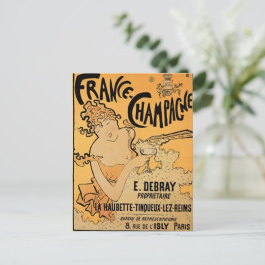 Frankrijk Champagne  Drink wijn en kunst Briefkaart (Staand voorkant)