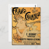 Frankrijk Champagne  Drink wijn en kunst Briefkaart (Voorkant / Achterkant)