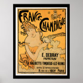 Frankrijk Champagne  Drink wijn en kunst Poster (Voorkant)