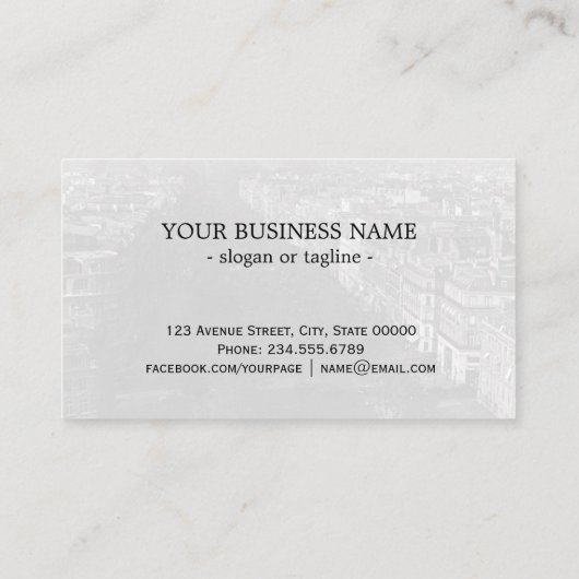  Frankrijk champs elysee avenue Visitekaartje (Achterkant)