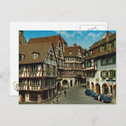 Frankrijk, Colmar, Alsace, retro-briefkaart Briefkaart (Voorkant / Achterkant)