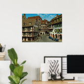 Frankrijk, Colmar, Elzas, halfgetimberde huizen Poster (Thuiskantoor)
