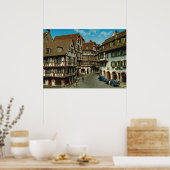 Frankrijk, Colmar, Elzas, halfgetimberde huizen Poster (Keuken)