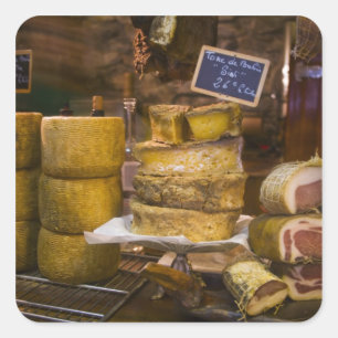 Frankrijk, Corsica. Lokale kazen en charcuterie Vierkante Sticker