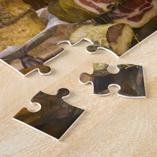 Frankrijk, Corsica. Plaatselijke kaas en charcuter Legpuzzel (Zijkant)