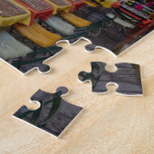 Frankrijk, Corsica. Tafels van café opgesteld in s Legpuzzel (Zijkant)