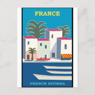 Frankrijk Cote D Azur Vintage Travel Briefkaart