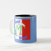Frankrijk Dag van de Arbeid Thema Design Tweekleurige Koffiemok (Voorkant links)