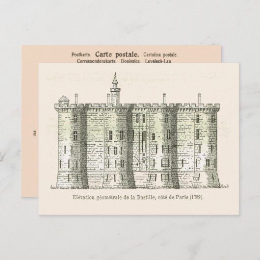 Frankrijk, de Bastille in 1789 Briefkaart (Voorkant / Achterkant)