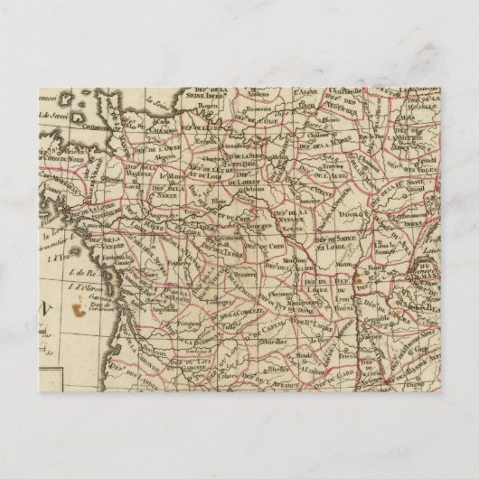 Frankrijk, departementen briefkaart (Voorkant)
