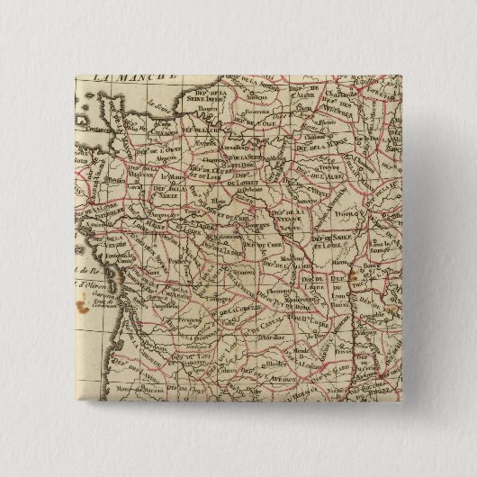 Frankrijk, departementen vierkante button 5,1 cm (Voorkant)