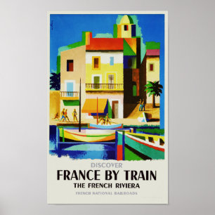 Frankrijk door Train Vintage Travel Poster