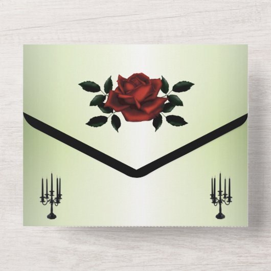 frankrijk driekwart gothische olijven in één uitno all in one uitnodiging (Achterkant)