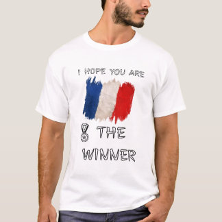 Frankrijk-Drikleur-Kampioen-Franse-Vlag- Noodlijde T-shirt