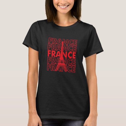 Frankrijk Eiffel Tower I Love Paris French Love Fr T-shirt (Voorkant)