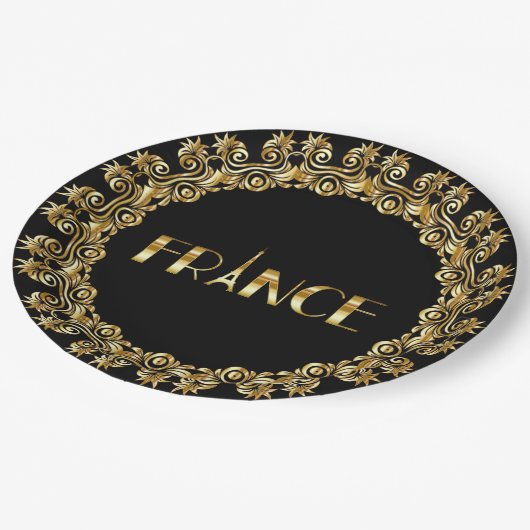 Frankrijk, Eiffeltoren, Elegant Gold Design Papieren Bordje (Gekanteld)