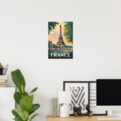 Frankrijk Eiffeltoren Reis Kunst Vintage Poster (Thuiskantoor)