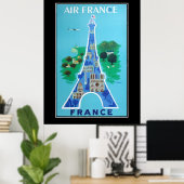 Frankrijk Eiffeltoren Reis Vintage poster frans (Thuiskantoor)