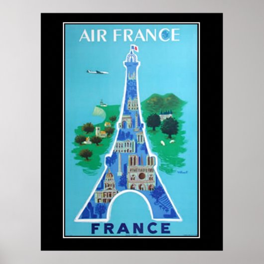 Frankrijk Eiffeltoren Reis Vintage poster frans (Voorkant)