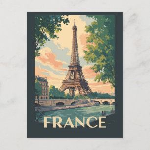 Frankrijk Eiffeltoren Travel Art Vintage Briefkaart
