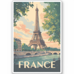 Frankrijk Eiffeltoren Travel Art Vintage Sticker