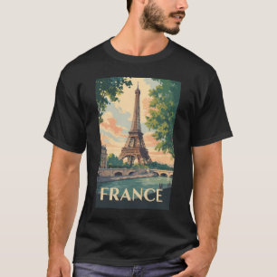 Frankrijk Eiffeltoren Travel Art Vintage T-shirt