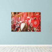 Frankrijk, Elzas, Colmar. kerstmarkt Canvas Afdruk (Insitu (Houten vloer))