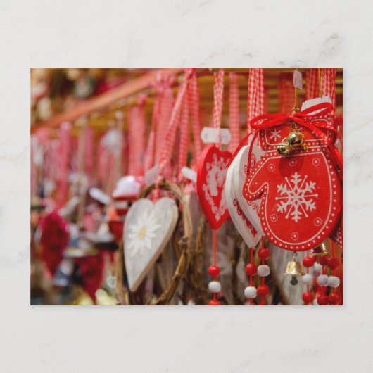 Frankrijk, Elzas, Colmar. kerstmarkt Feestdagenkaart (Voorkant)