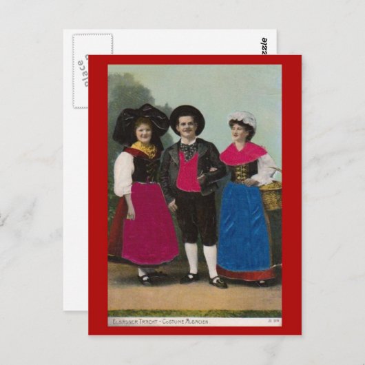  Frankrijk, Elzas, traditioneel kostuum Briefkaart (Voorkant / Achterkant)