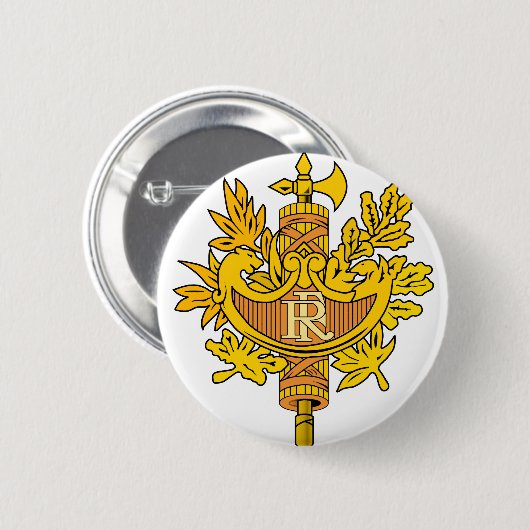 frankrijk embleem ronde button 5,7 cm (Voorkant /achterkant)