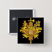 frankrijk embleem vierkante button 5,1 cm (Voorkant /achterkant)