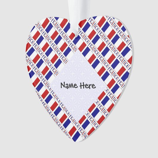 Frankrijk en de Franse vlag dragen een persoonlijk Ornament (voorkant)