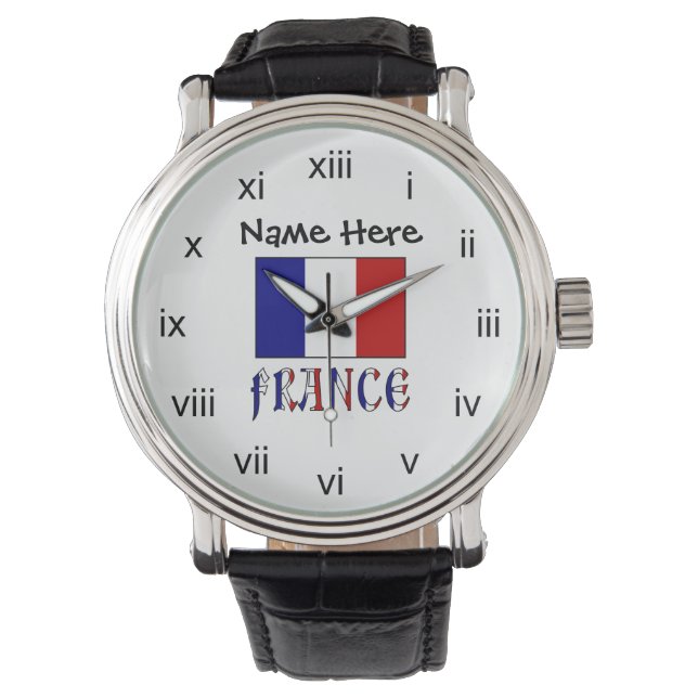 Frankrijk en de Franse vlag gepersonaliseerd Horloge (Voorkant)
