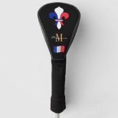 Frankrijk en de Franse vlag Monogrammed Golf Clubs Golfheadcover (Voorkant)