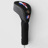 Frankrijk en de Franse vlag Monogrammed Golf Clubs Golfheadcover (Schuin)