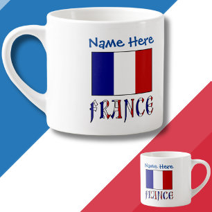 Frankrijk en Franse Vlag Blauw Personalisatie Espresso Kop