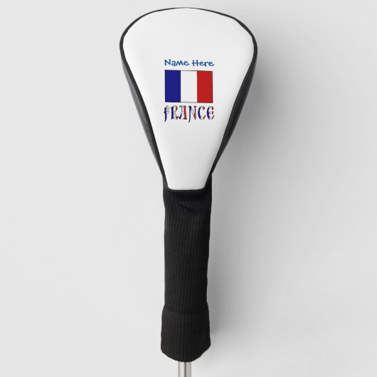 Frankrijk en Franse vlag Blue Personalisatie Golfheadcover (Voorkant)