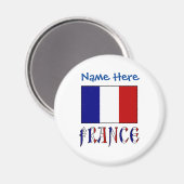 Frankrijk en Franse vlag Blue Personalisatie Magneet (Voorkant / Achterkant)