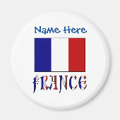 Frankrijk en Franse vlag Blue Personalisatie Magneet (Voorkant)