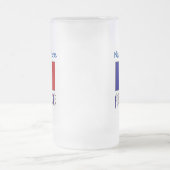 Frankrijk en Franse vlag Blue Personalisatie Matglas Bierpul (Center)