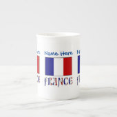 Frankrijk en Franse vlag Blue Personalisatie Porselein Kop (Voorkant)