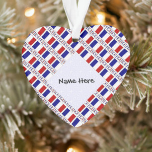 Frankrijk en Franse Vlag Gemozaïekd Personalized  Ornament