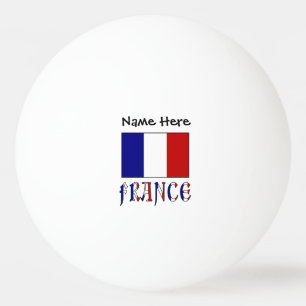 Frankrijk en Franse vlag met uw naam Pingpongbal