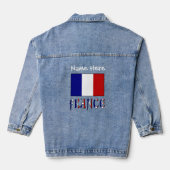 Frankrijk en Franse Vlag Witte Personalisatie Denim Jacket (Achterkant)