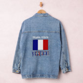Frankrijk en Franse Vlag Witte Personalisatie Denim Jacket (Hangar)