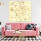 Frankrijk en grenzen canvas afdruk (Insitu (Woonkamer))