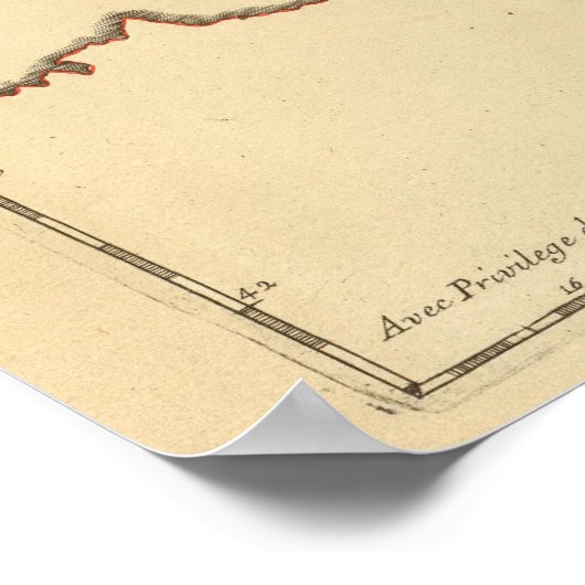 Frankrijk en grenzen poster (Hoek)