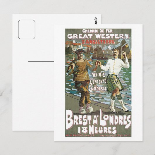  Frankrijk Engeland Briefkaart (Voorkant / Achterkant)