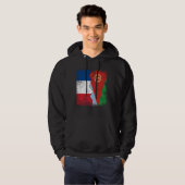 Frankrijk Eritrea vlaggen half Eritrese Franse wor Hoodie (Voorkant volledig)
